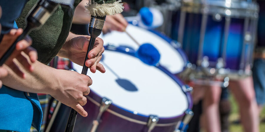 Photo of drums being played on street