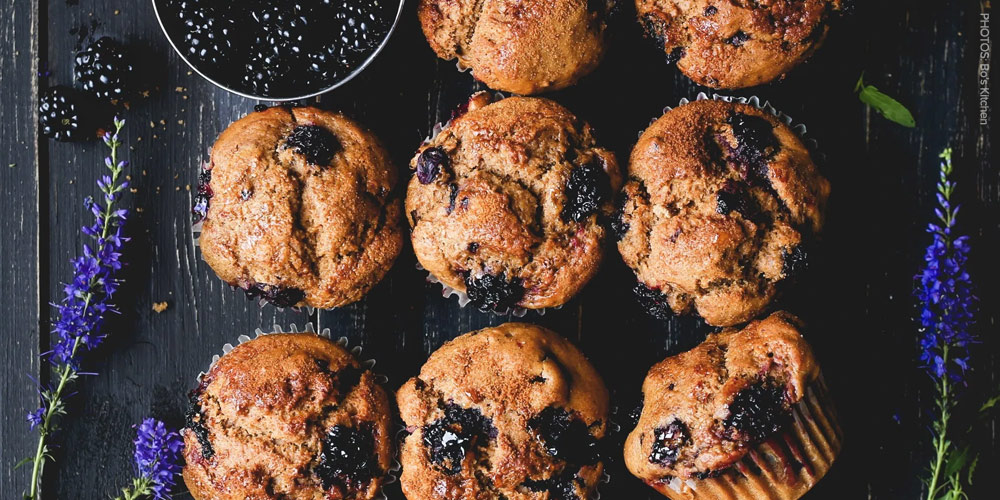 Spiced blackberry muffins