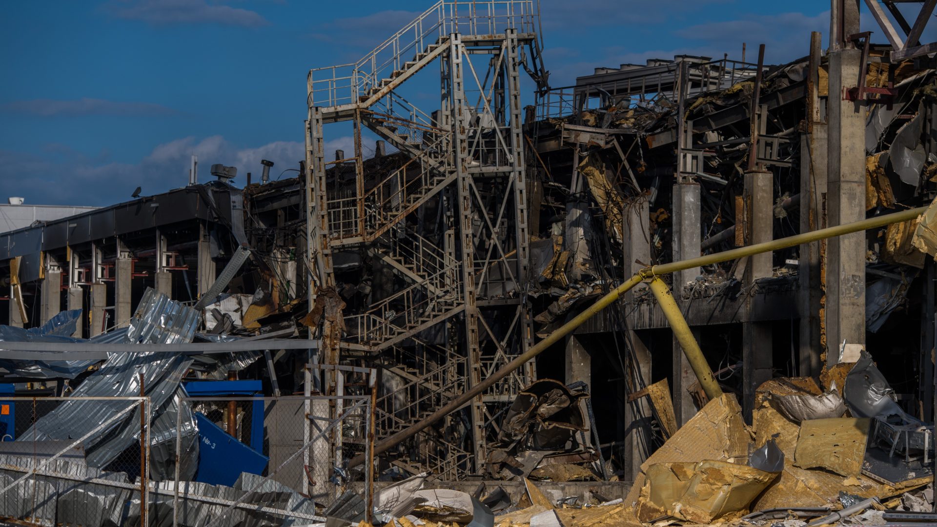 rubble of a destroyed building