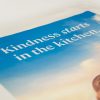 'Kindness starts in the kitchen' close up on the 'Connection' tea towel