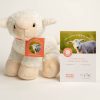 Plush lamb with adoption certificate and necktie