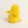 Back of plush yellow chick