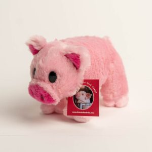 Plush pink pig with necktie