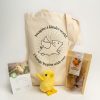 Easter gift pack - tote bag, plush chick with adoption certificate and pack of salted caramels