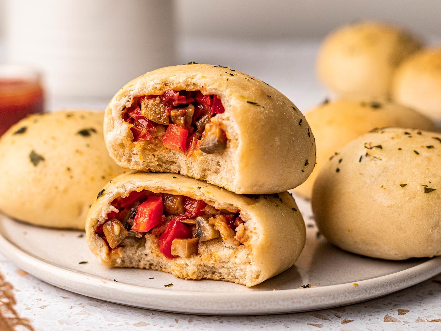 Vegan pizza pockets