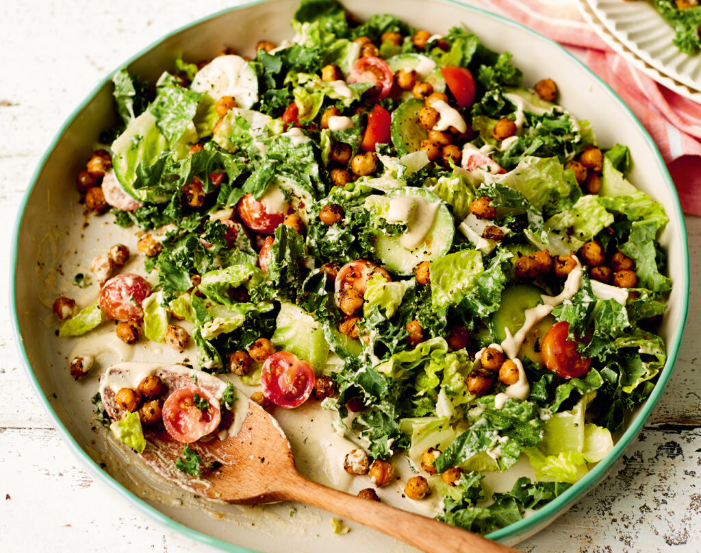 Caesar Salad with Herb-roasted Chickpeas recipe
