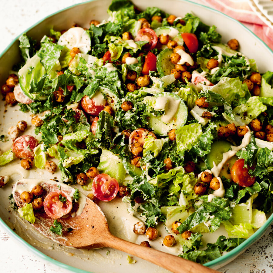 Caesar Salad with Herb-roasted Chickpeas recipe