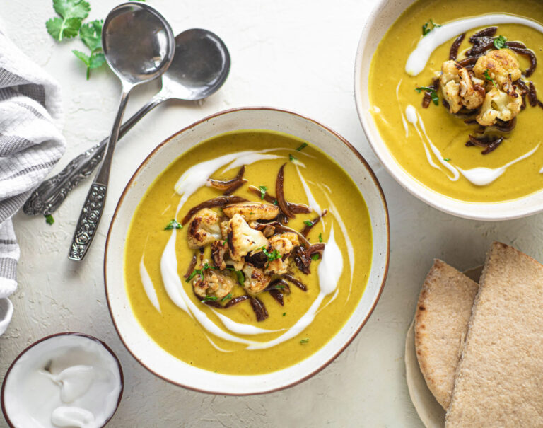 Curried Cauliflower Soup with Caramelised Onions recipe