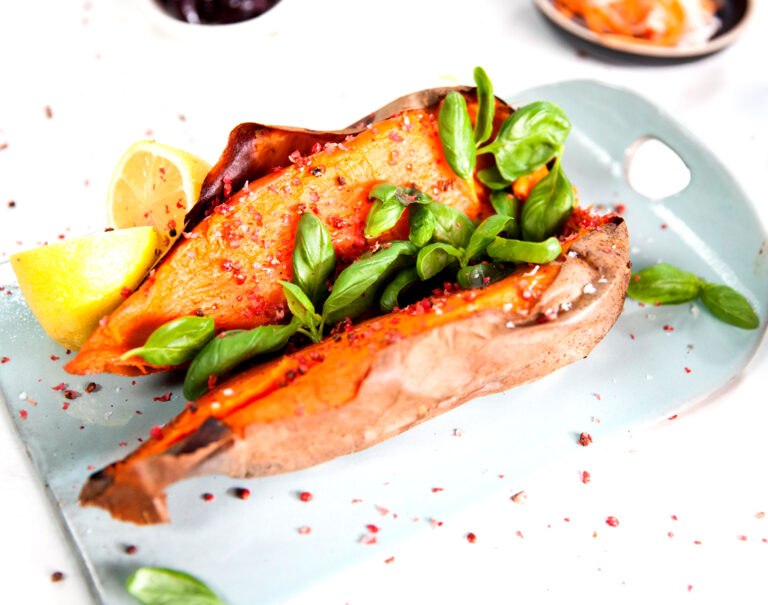 Slow Baked Sweet Potato with DIY Toppings recipe