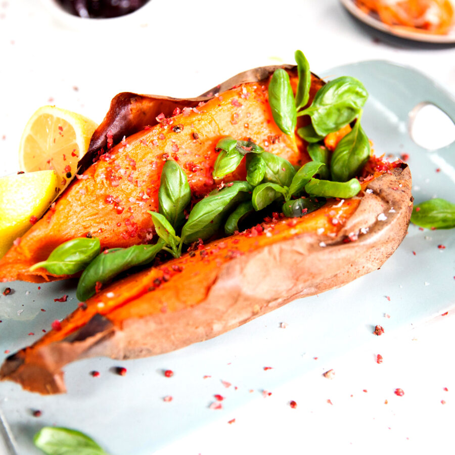 Slow Baked Sweet Potato with DIY Toppings recipe