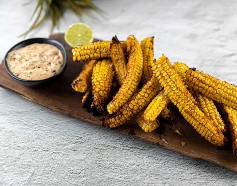 BBQ Corn 'Ribs' with Chipotle Dipping Sauce recipe