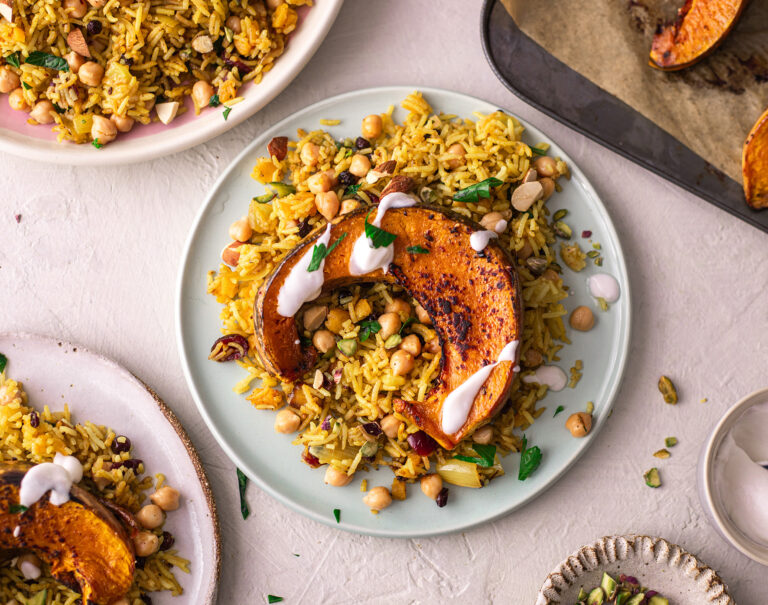 Roasted Pumpkin with Jewelled Pilaf recipe