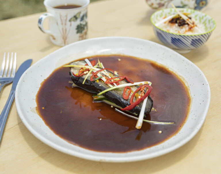 Braised Eggplant in Black Tea Masterstock recipe
